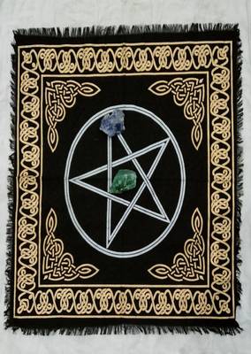 Top Cloth Wiccan Square Spiritual Sacred Cloth (Large, Black 1)  1
