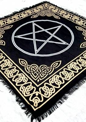 Top Cloth Wiccan Square Spiritual Sacred Cloth (Large, Black 1)  4