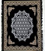 Top Cloth Wiccan Square Spiritual Sacred Cloth (Large, Flower Of Life Black Gold) 
