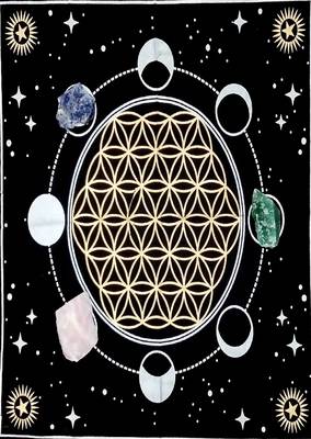 Top Cloth Wiccan Square Spiritual Sacred Cloth (Large, Moon Phases)  2