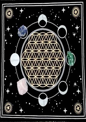 Top Cloth Wiccan Square Spiritual Sacred Cloth (Large, Moon Phases)  3