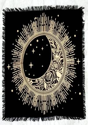Top Cloth Wiccan Square Spiritual Sacred Cloth (Medium, Golden Sun Moon Star)  1