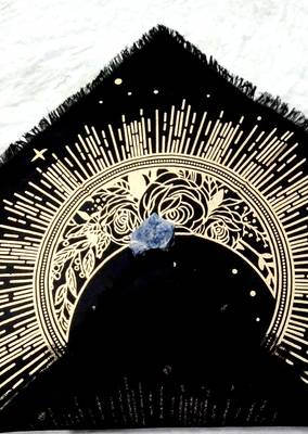 Top Cloth Wiccan Square Spiritual Sacred Cloth (Medium, Golden Sun Moon Star)  4