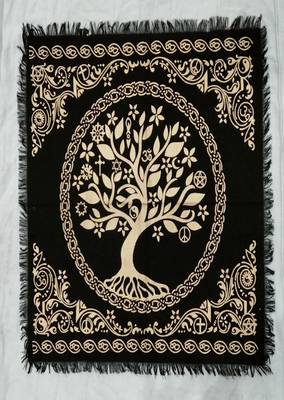 Top Cloth Wiccan Square Spiritual Sacred Cloth (Medium, Golden Tree Of Life)  1
