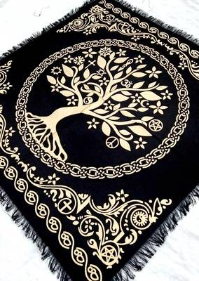 Top Cloth Wiccan Square Spiritual Sacred Cloth (Medium, Golden Tree Of Life)  3
