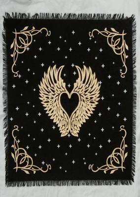 Top Cloth Wiccan Square Spiritual Sacred Cloth (Large, Golden Angle Wings)  1
