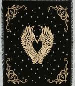 Top Cloth Wiccan Square Spiritual Sacred Cloth (Large, Golden Angle Wings) 