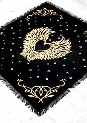 Top Cloth Wiccan Square Spiritual Sacred Cloth (Large, Golden Angle Wings)  4