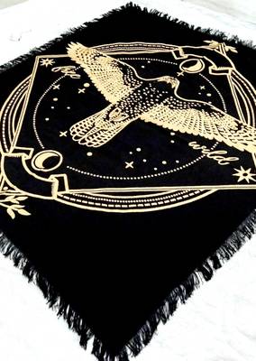 Top Cloth Wiccan Square Spiritual Sacred Cloth (Small, Golden Owl)  4