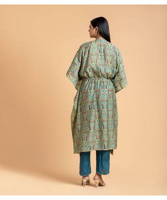 Cream printed cotton short-kurtis 5