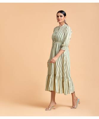 Ivory printed cotton short-kurtis 1