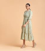 Ivory printed cotton short-kurtis