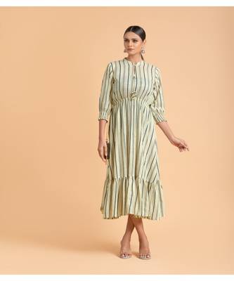 Ivory printed cotton short-kurtis 2