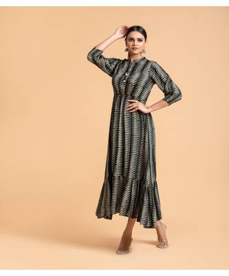 Black printed cotton short-kurtis 2