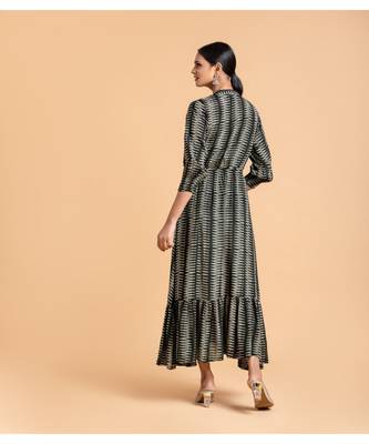 Black printed cotton short-kurtis 5