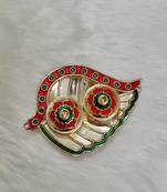 Shetu Unique Arts & Acrylic Peacock Leaf Shape, Kankavati, Pooja Thali for Diwali Pooja, Navratri Pooja, Home temple