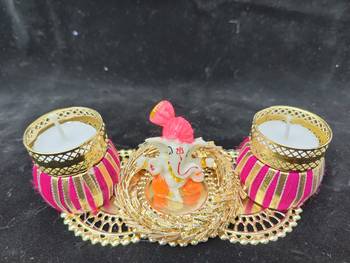 vinkita creation multicolor ganesh diya pooja thali 3