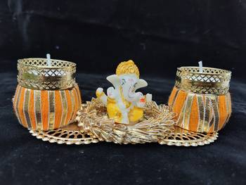 Shetu God Ganesh Diya, Pooja Aarti Thali for Diwali Pooja, Navratri Pooja, Home Temple 2