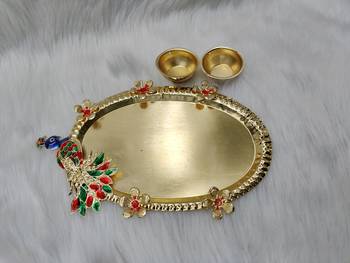 Shetu Peacock Pooja Thali, Pooja Kankavati with for Diwali Pooja, Navratri Pooja, Home 1