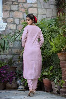 Light Purple Modal Kurta Pant Set With Dupatta (Set of 3) 2