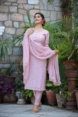 Light Purple Modal Kurta Pant Set With Dupatta (Set of 3) 4