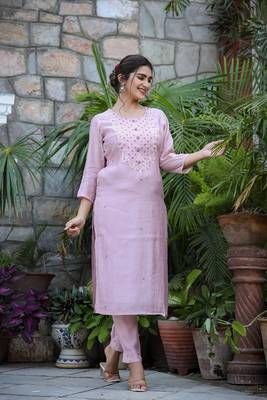 Light Purple Modal Kurta Pant Set With Dupatta (Set of 3) 8