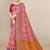 Pink woven organza saree with blouse