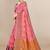 Pink woven organza saree with blouse