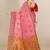 Pink woven organza saree with blouse