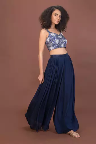 Blue Flowy 3 Piece Set