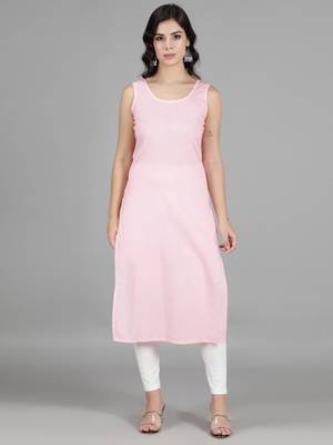 Hand Embroidered Lucknowi Pink Chikankari Georgette Kurta with Slip 5