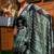 VSAREE GREEN & BLACK DESIGNER SATIN CREPE PRINTED SAREE