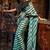 VSAREE AQUA BLUE DESIGNER SATIN CREPE PRINTED SAREE