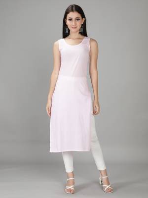 Hand Embroidered Lucknowi Light Pink Chikankari Georgette Kurta with Slip 5
