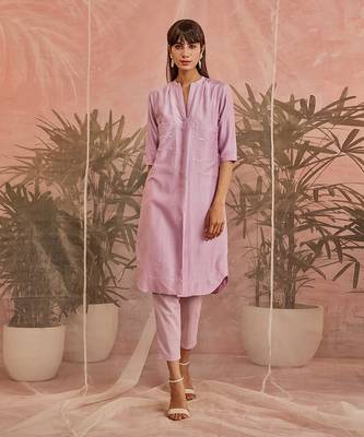 Sequin Front Slit Kurta Set 1