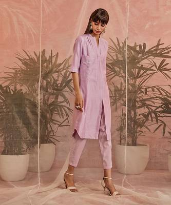 Sequin Front Slit Kurta Set 2