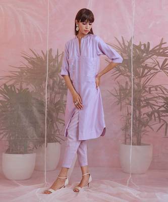 Sequin Front Slit Kurta Set 4