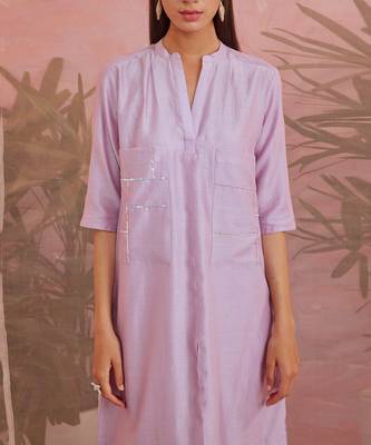 Sequin Front Slit Kurta Set 7