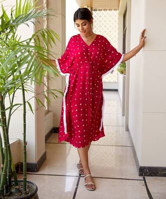 Red Bandhani Kaftan 3