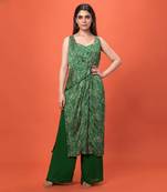 Green Knotted 3 Piece Kurta Set
