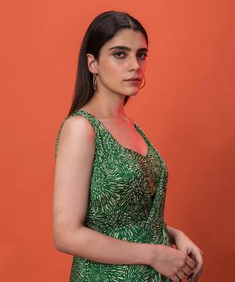 Green Knotted 3 Piece Kurta Set 5