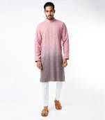 Mud Pink & Dark Grey Ombre Kurta