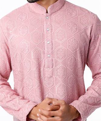 Mud Pink & Dark Grey Ombre Kurta 3