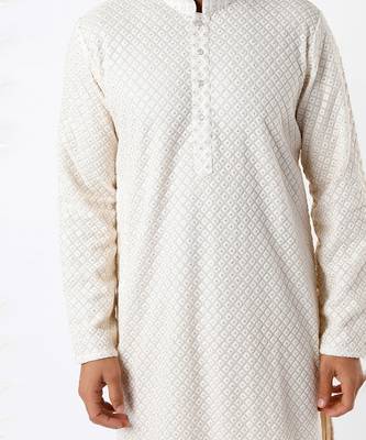 White Chikankari Kurta 3