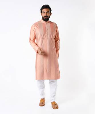 Dull Peach Pintuck Kurta 1
