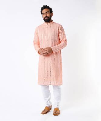 Peach Georgette Kurta 1