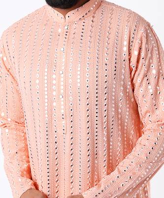 Peach Georgette Kurta 3