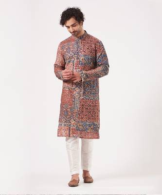 Maroon Embroidered Kurta 1