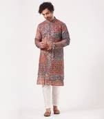 Maroon Embroidered Kurta