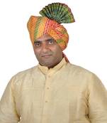Panchrangi Lehariya Pallu Polyester Kolhapuri Pheta Turban